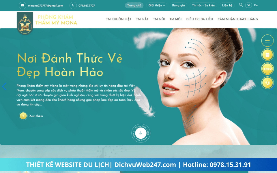 Thiết kế website spa chuyên nghiệp tại DichvuWeb247.com